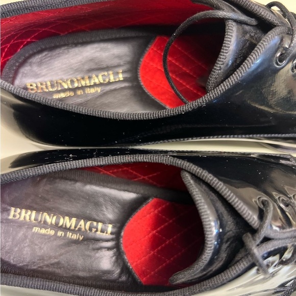 Bruno Magli MADE IN ITALY Black Oxford Shoes High Gloss Finish - Picture 5 of 8